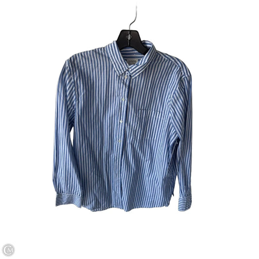 Top Long Sleeve By J. Crew In Blue & White, Size: M