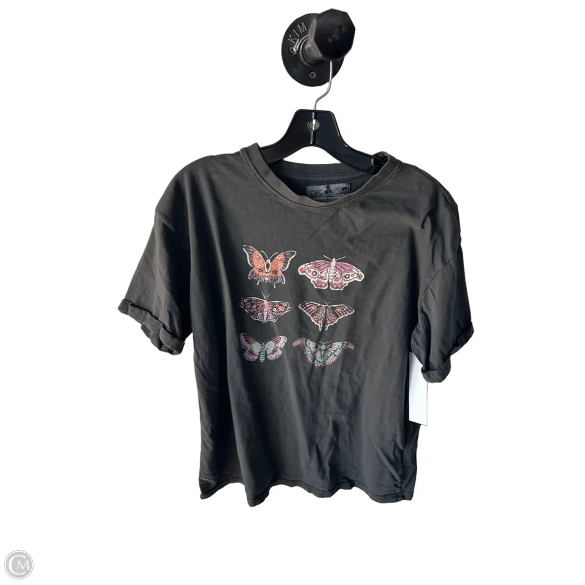 Top Short Sleeve Basic By C And C In Grey, Size: M