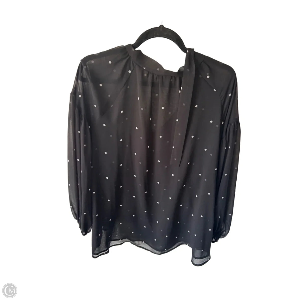 Top Long Sleeve By Halogen In Black & White, Size: L