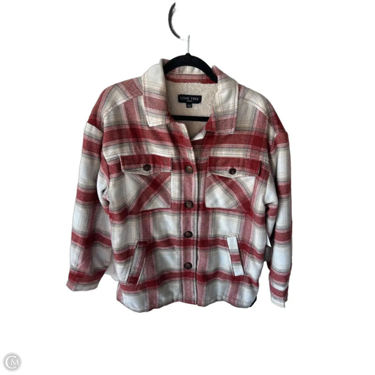 Jacket Shirt By Love Tree In Maroon, Size: M