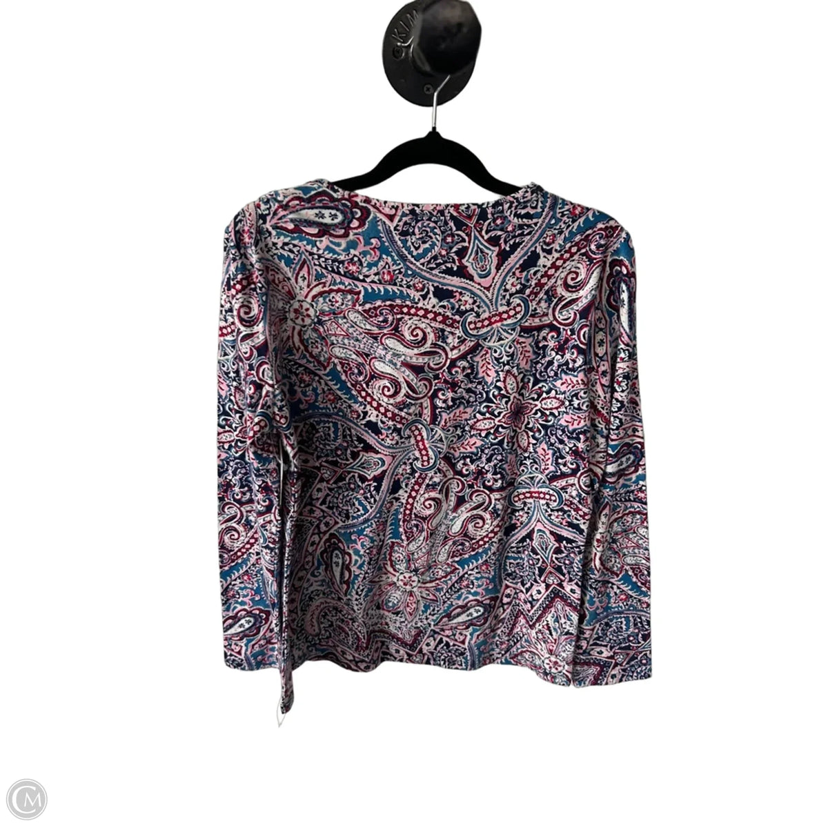 Top Long Sleeve Basic By Talbots In Blue & Pink, Size: M