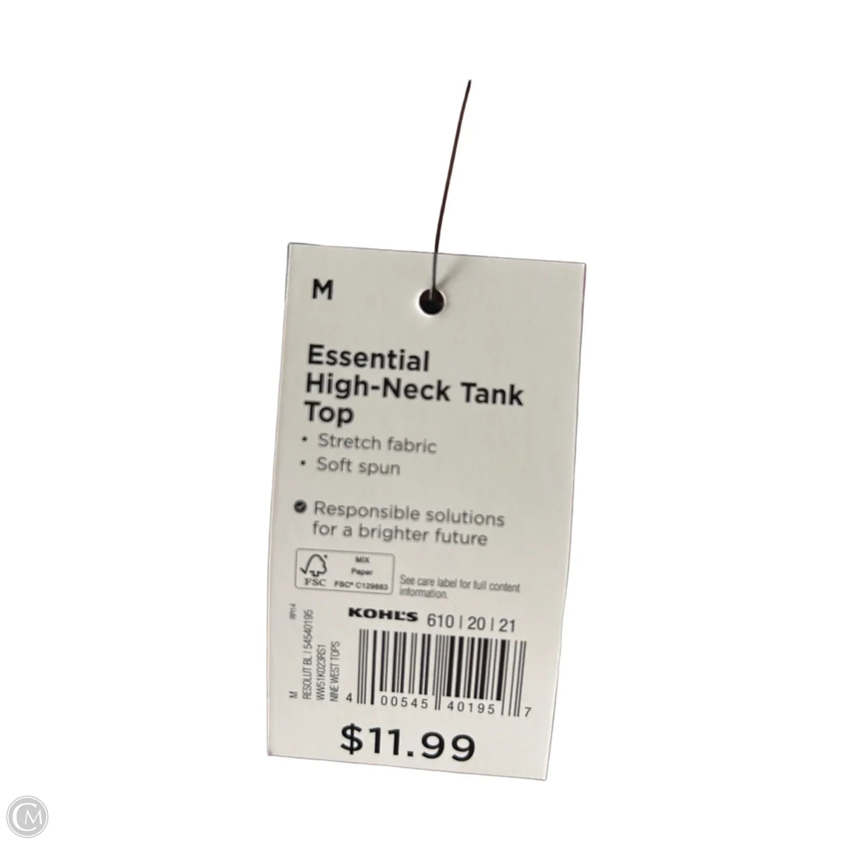 Top Sleeveless Basic By Nine West Apparel In Blue, Size: M