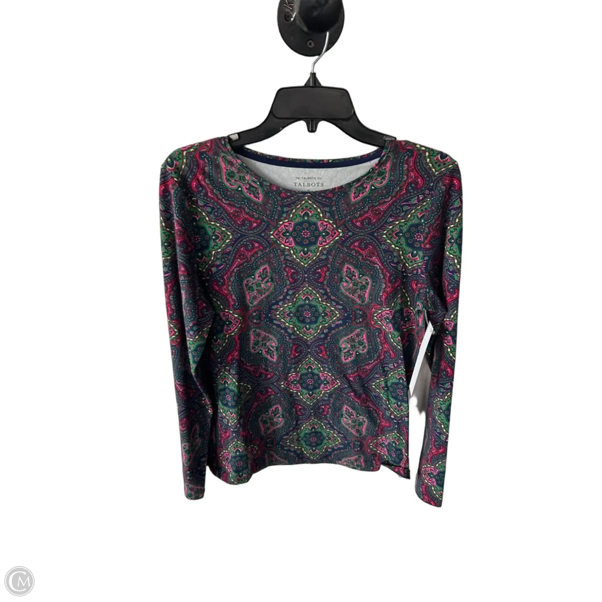 Top Long Sleeve Basic By Talbots In Blue & Pink, Size: M