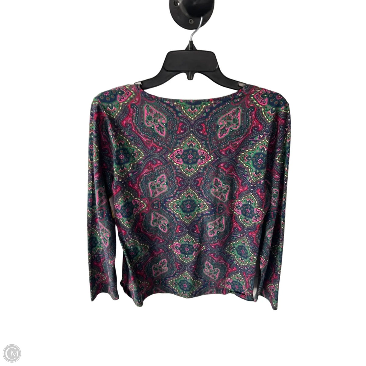 Top Long Sleeve Basic By Talbots In Blue & Pink, Size: M
