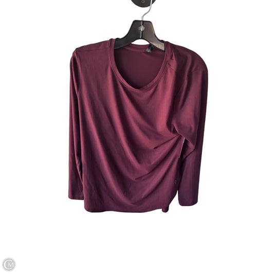 Athletic Top Long Sleeve Crewneck By Skechers In Maroon, Size: M