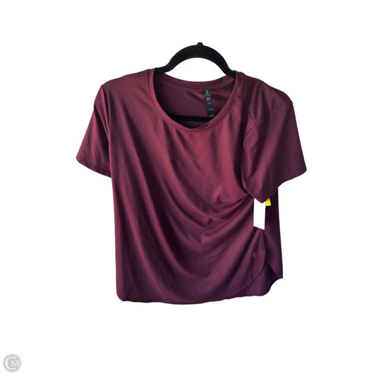 Athletic Top Short Sleeve By Skechers In Maroon, Size: M