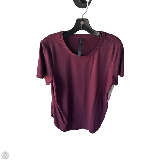 Athletic Top Short Sleeve By Skechers In Maroon, Size: M