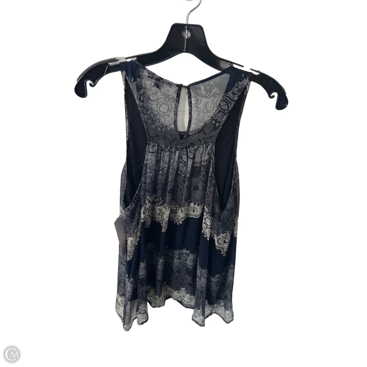 Top Sleeveless By Ella Moss In Blue & Grey, Size: L