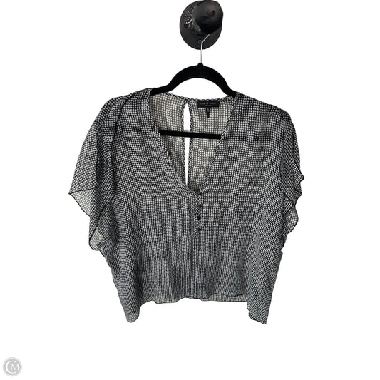Top Short Sleeve By Rag And Bone In Black & White, Size: Xl