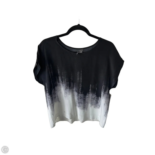 Top Short Sleeve By Vince In Black & Grey, Size: L