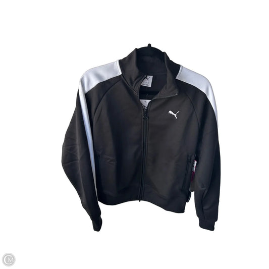 Athletic Jacket By Puma In Black & White, Size: L