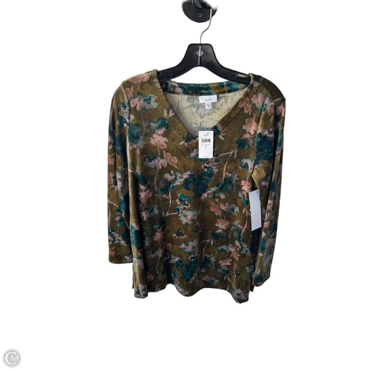 Top Long Sleeve By Pure Jill In Green, Size: S