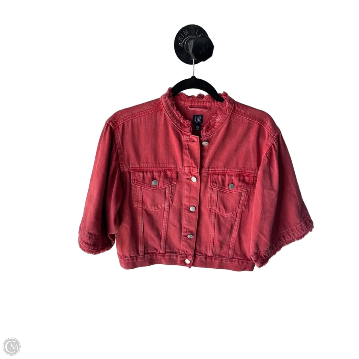 Jacket Denim By Gap In Red Denim, Size: S