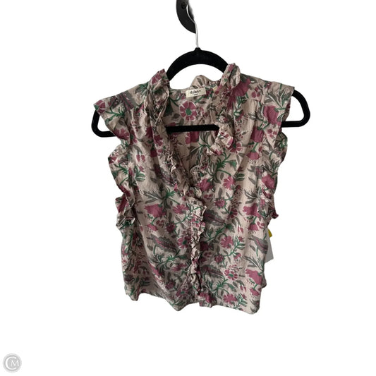 Top Sleeveless By Dylan In Cream & Pink, Size: S