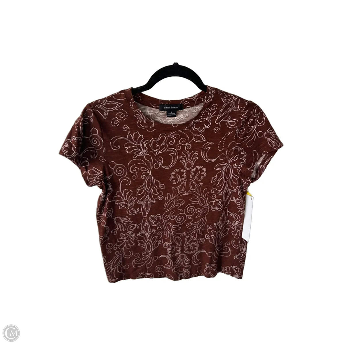 Top Short Sleeve Basic By Sanctuary In Brown & White, Size: S