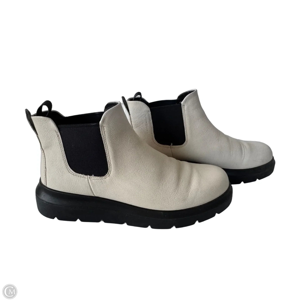 Boots Ankle Flats By Ecco In Cream, Size: 7.5