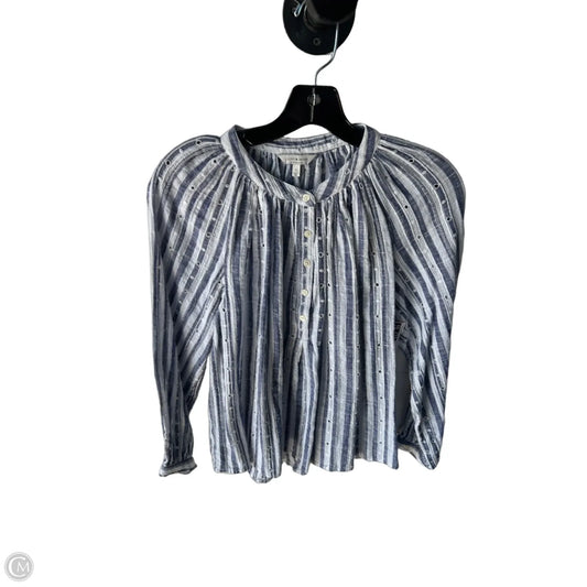 Top Long Sleeve By Lucky Brand In Blue & White, Size: S