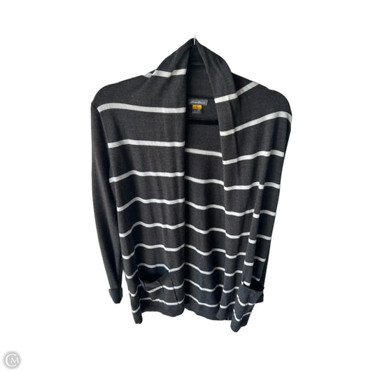 Sweater Cardigan By Eddie Bauer In Grey & White, Size: Xs