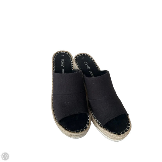 Sandals Heels Wedge By Toms In Black, Size: 8