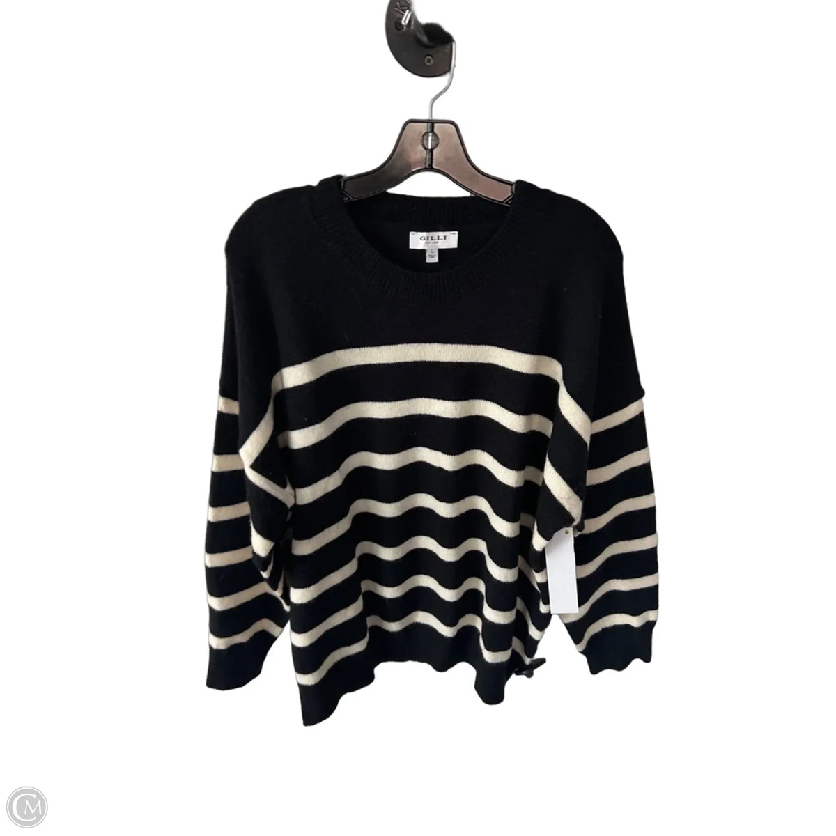 Sweater By Gilli In Black & Cream, Size: L