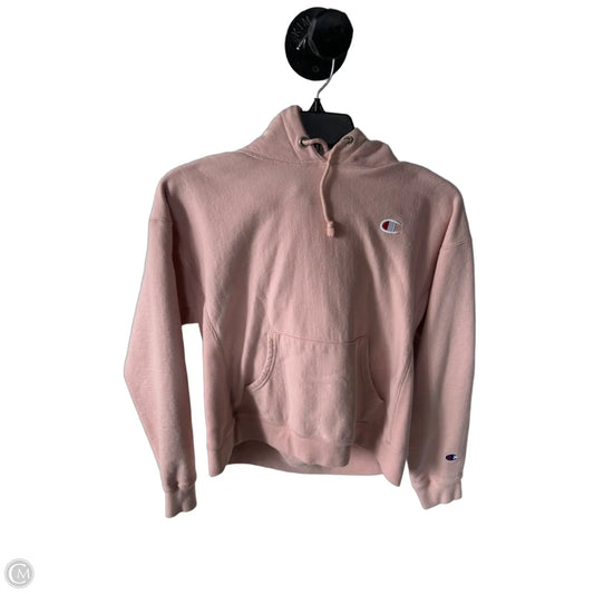 Sweatshirt Hoodie By Champion In Peach, Size: M
