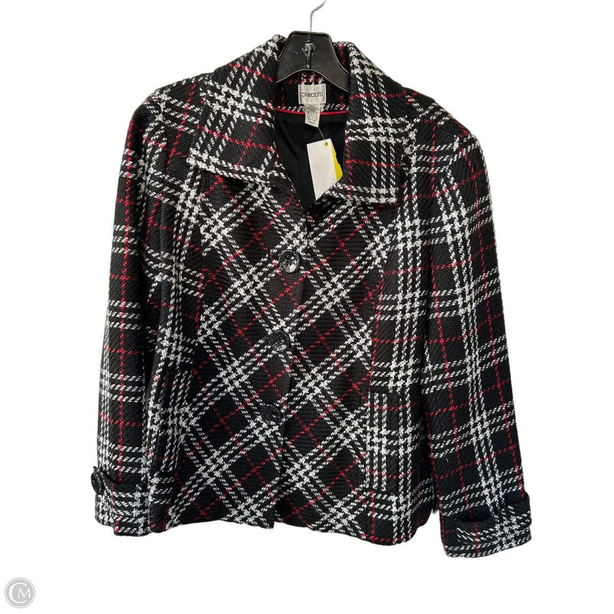 Jacket Other By Chicos In Black & White, Size: L