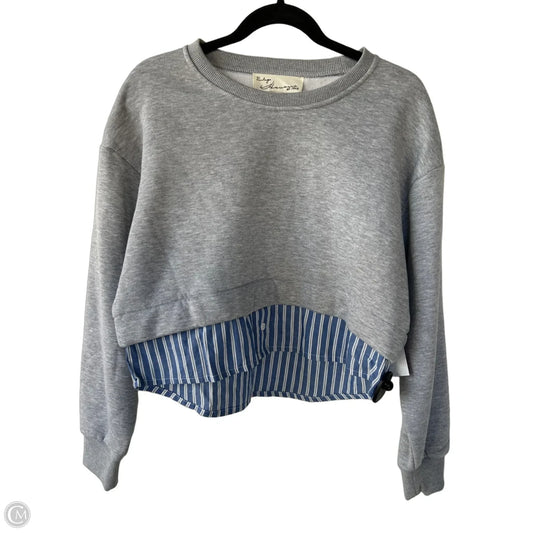 Sweatshirt Crewneck By Vintage Havana In Grey, Size: S