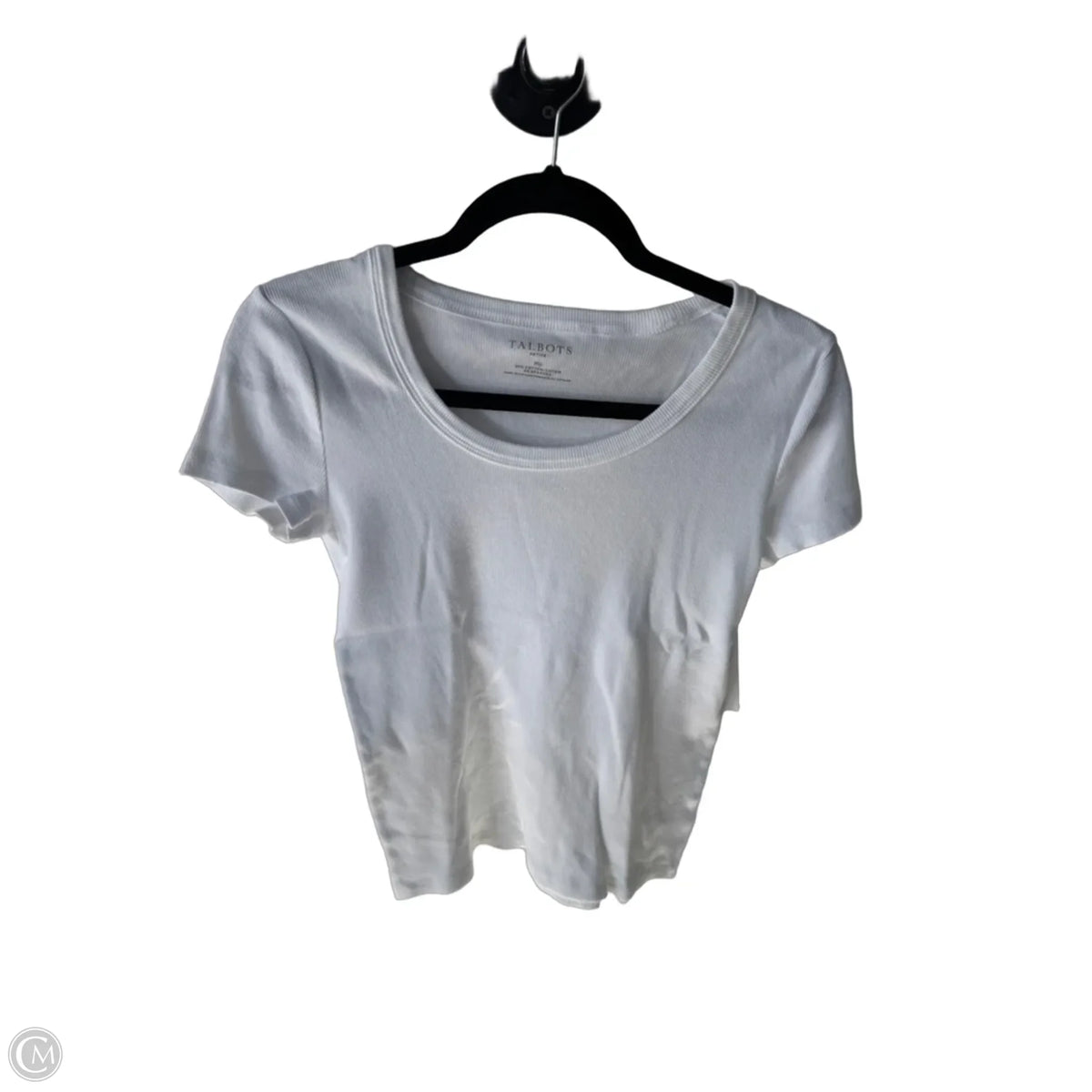 Top Short Sleeve Basic By Talbots In White, Size: Mp