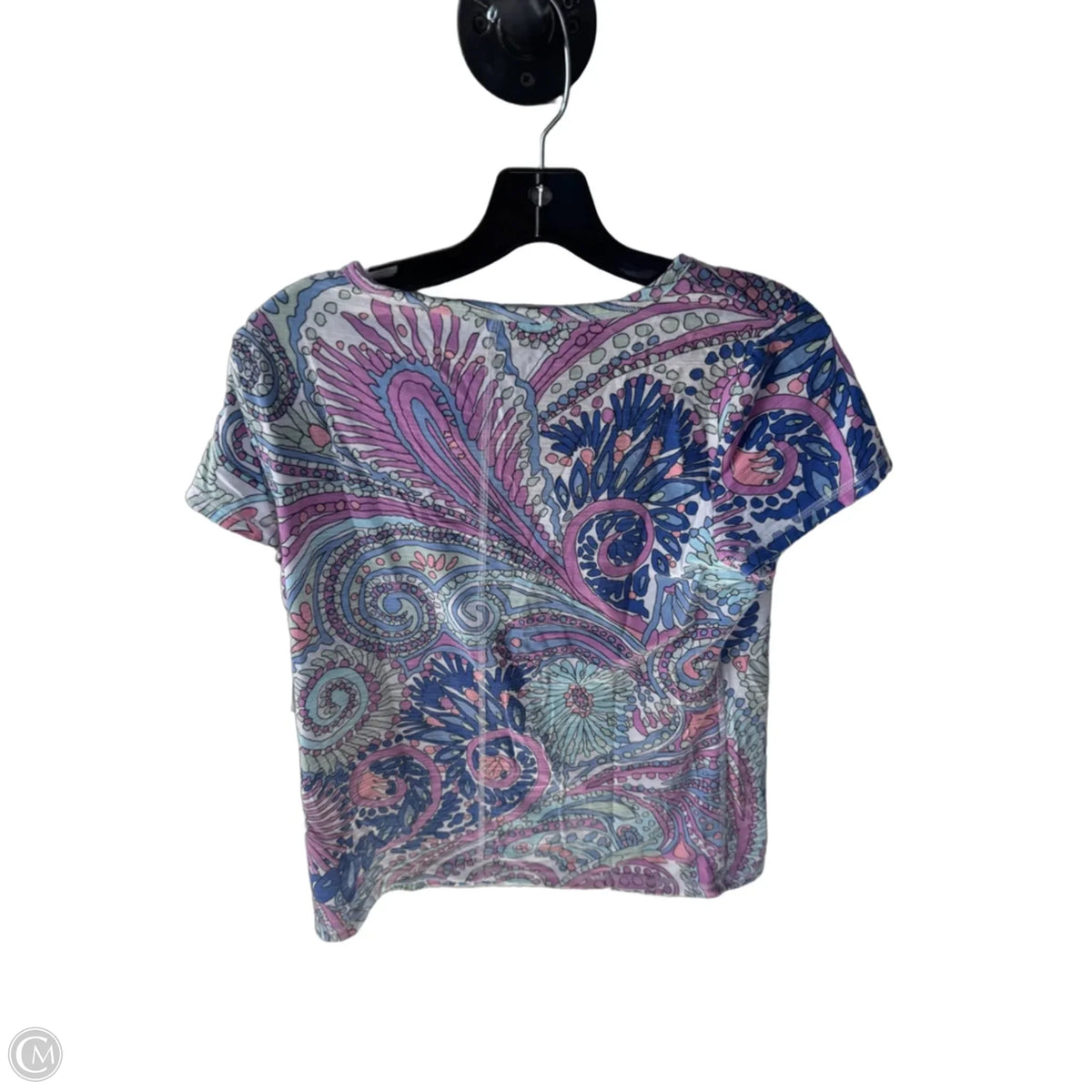 Top Short Sleeve Basic By Talbots In Blue & Pink, Size: Mp