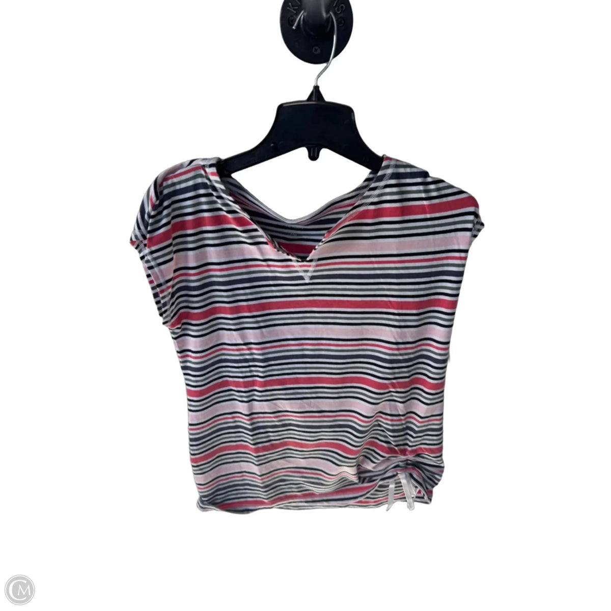 Top Short Sleeve Basic By Talbots In Black & White, Size: Mp