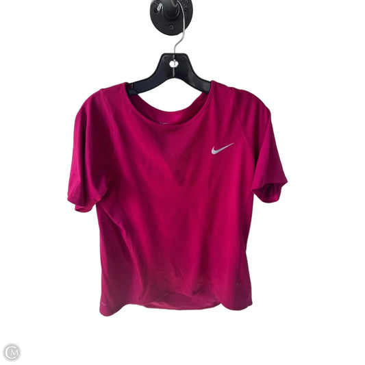 Athletic Top Short Sleeve By Nike Apparel In Pink, Size: M