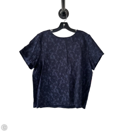 Top Short Sleeve By Halogen In Blue, Size: L
