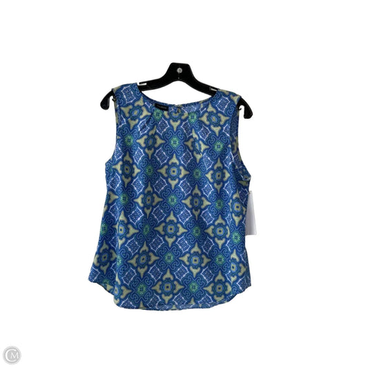 Top Sleeveless By Talbots In Blue & Yellow, Size: L