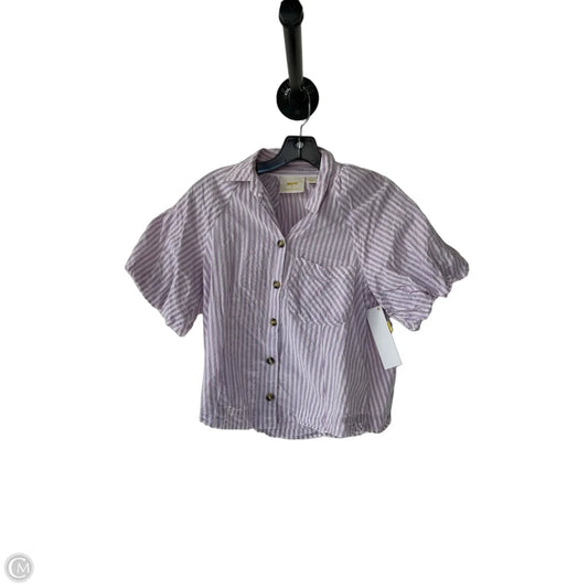 Top Short Sleeve By Maeve In Purple & White, Size: Xs