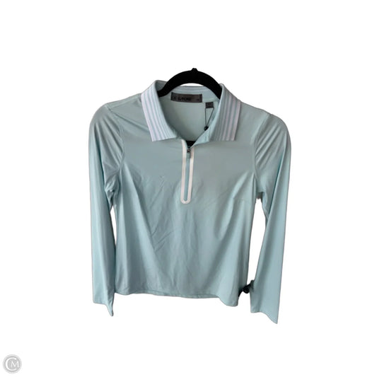 Athletic Top Long Sleeve Collar By Cmb In Blue & White, Size: Xs