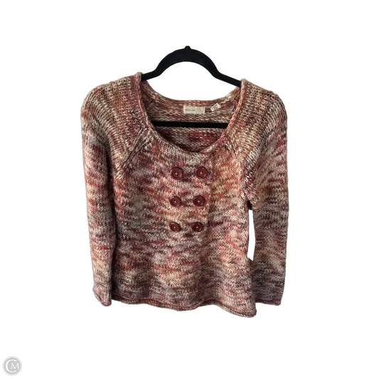 Sweater By Sleeping On Snow In Cream & Orange, Size: M