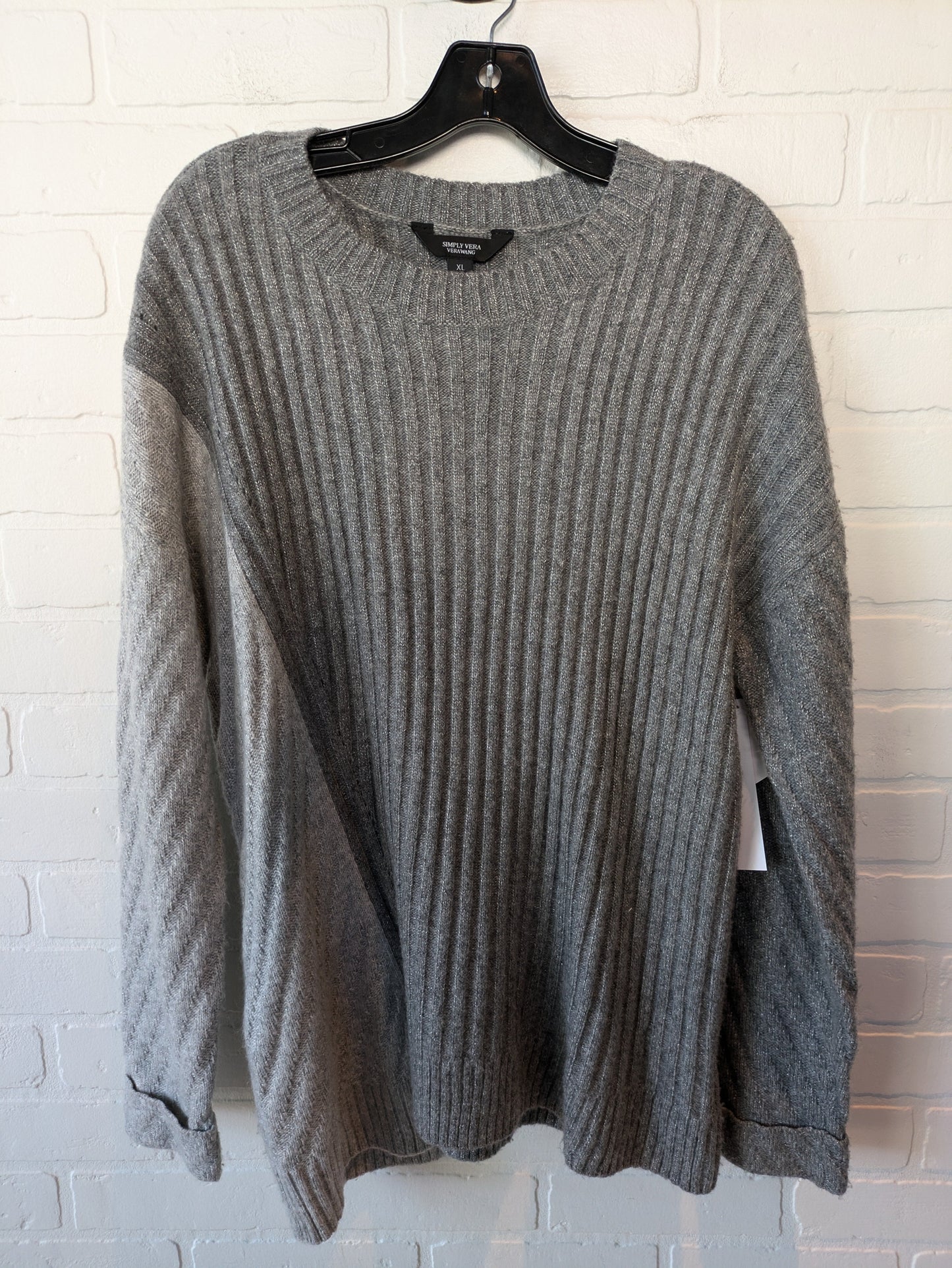 Sweater By Simply Vera In Grey, Size: Xl