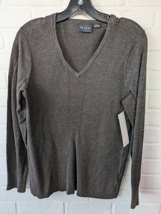 Top Long Sleeve By Tribal In Brown, Size: L