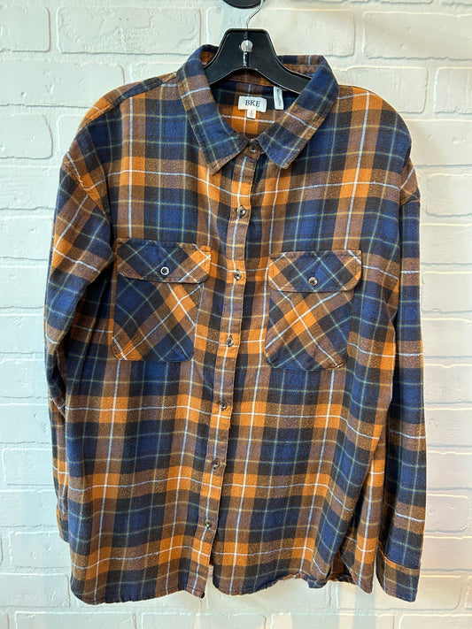 Top Long Sleeve By Bke In Plaid, Size: S