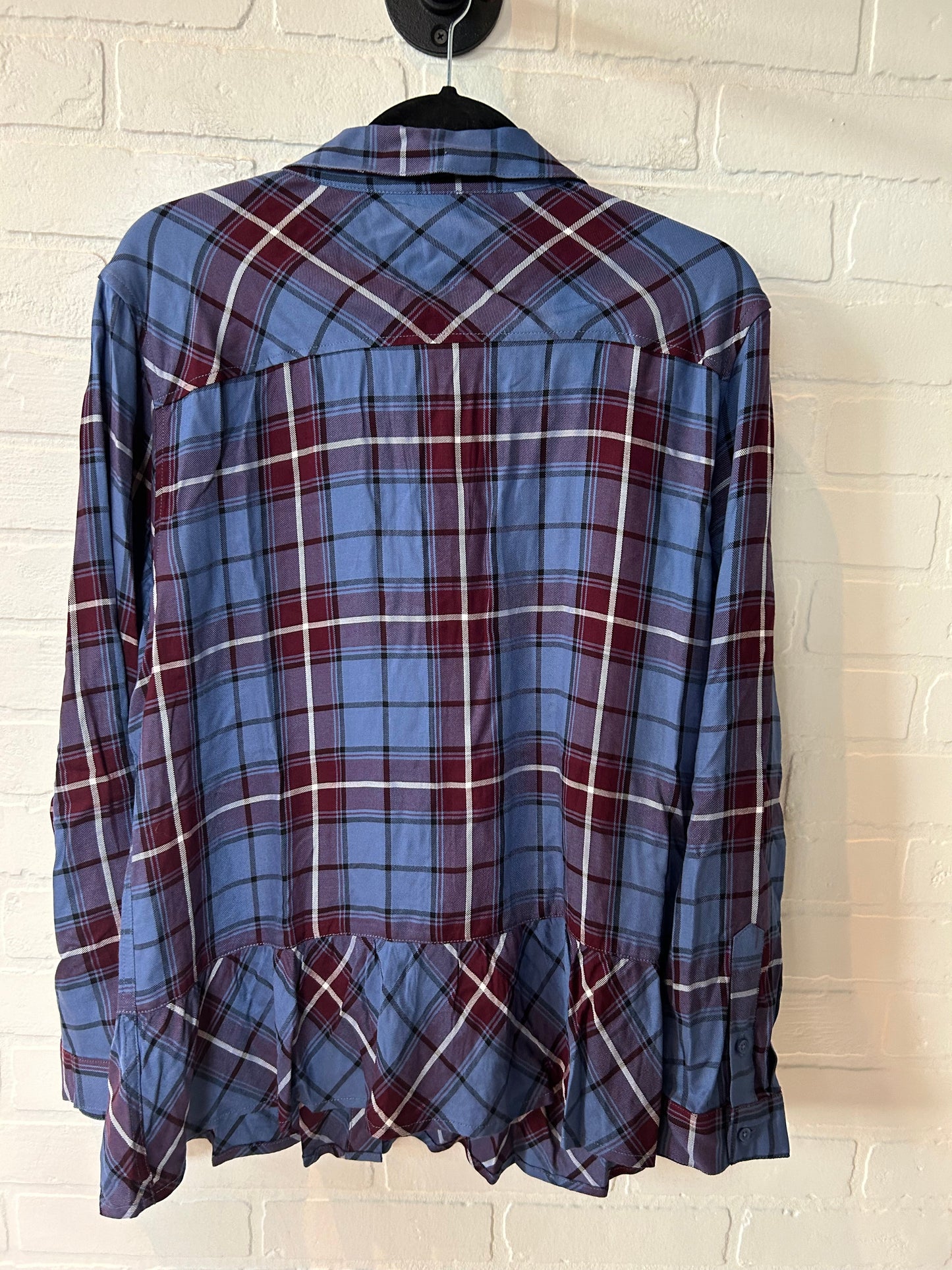 Plaid Top Long Sleeve Christopher And Banks, Size Xl