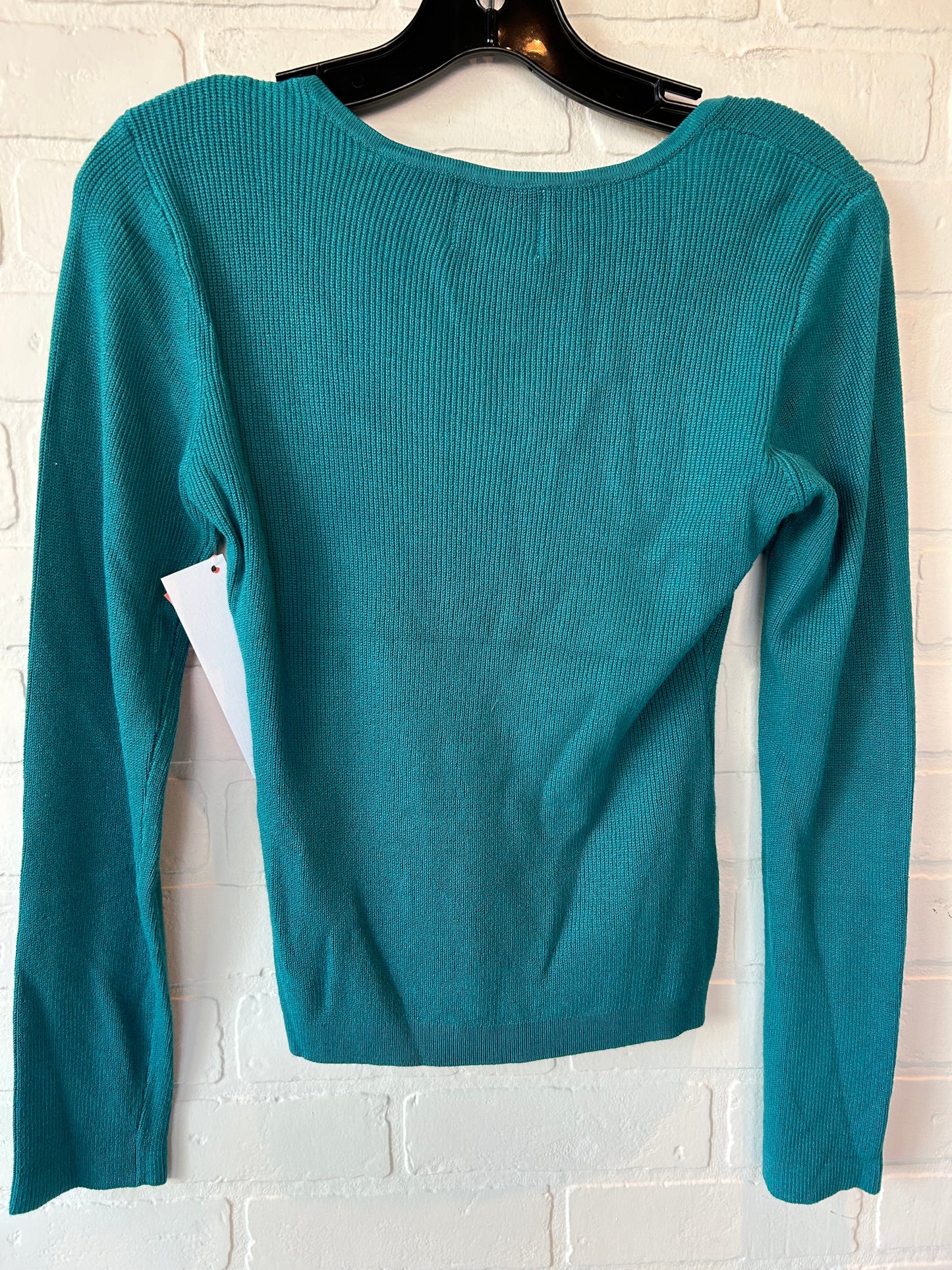 Turquoise Sweater Pink Rose, Size M