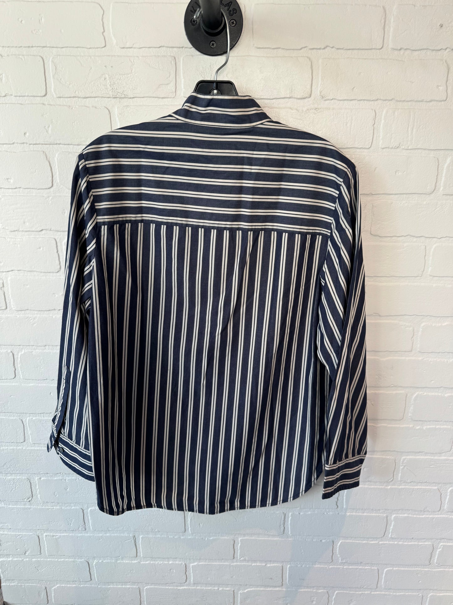 Top Long Sleeve By J Crew In Blue White, Size: M