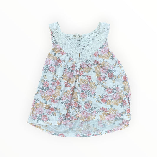 Top Sleeveless By Lucky Brand In Pink & White, Size:M