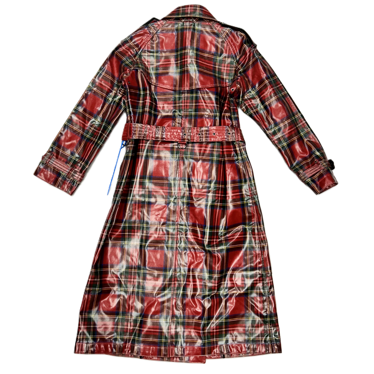 Plaid Pattern Coat Luxury Designer By Burberry, Size: Xs