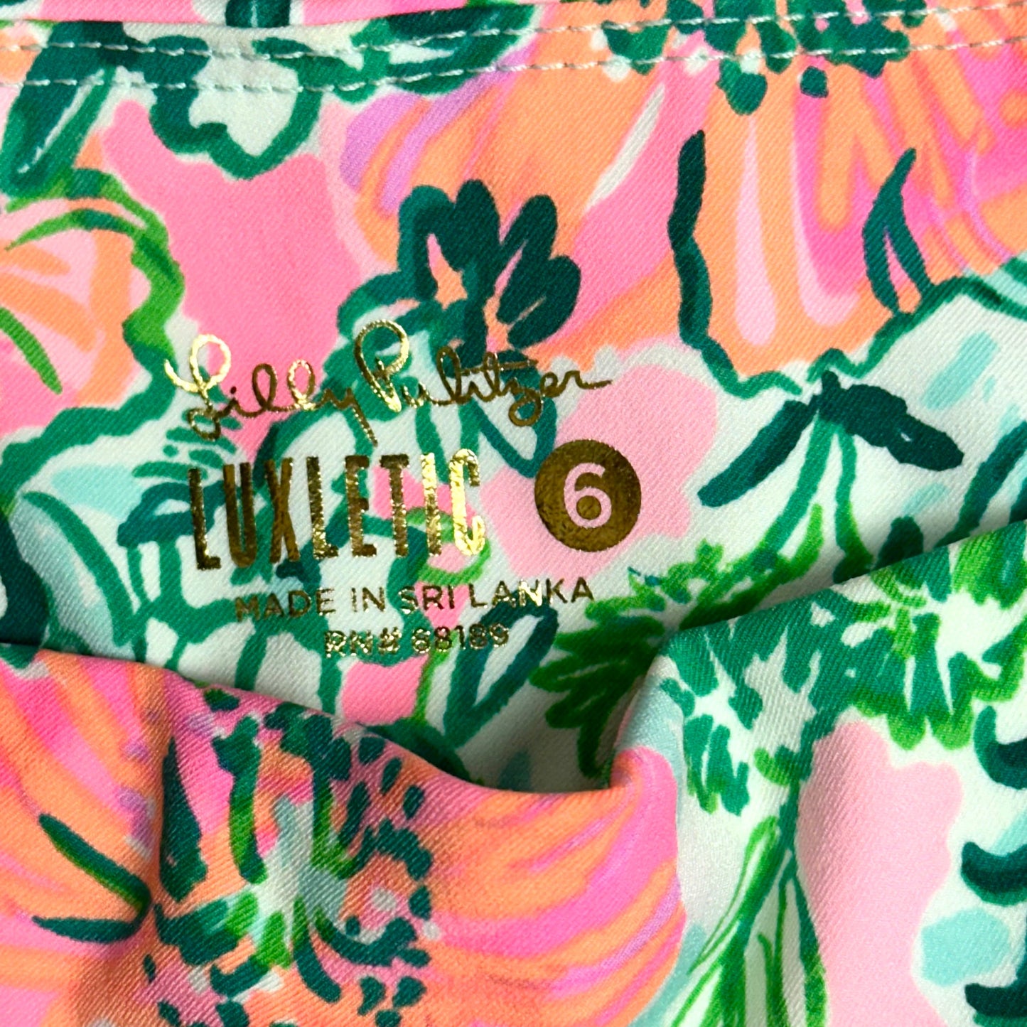 Pants Designer By Lilly Pulitzer In Green & Pink, Size: 6