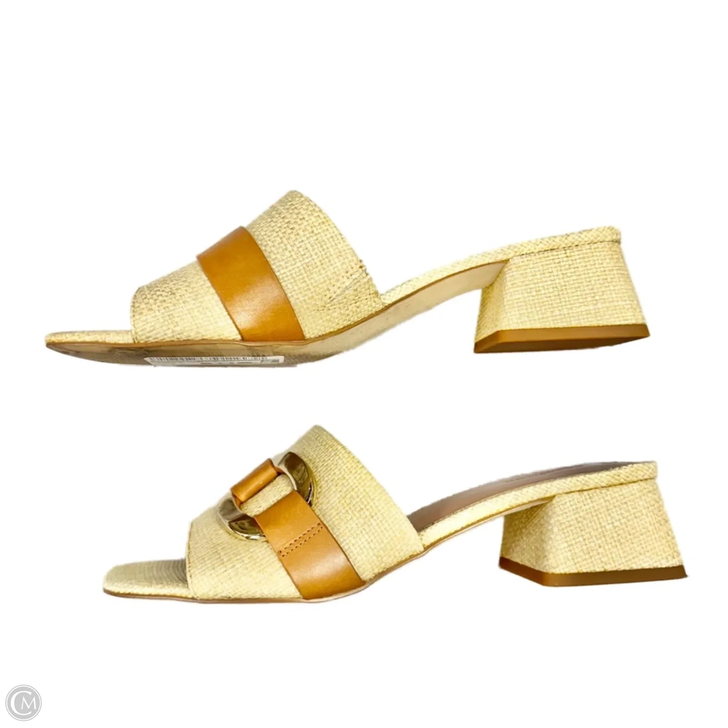 Sandals Heels Block By Nordstrom In Brown & Cream, Size: 8.5