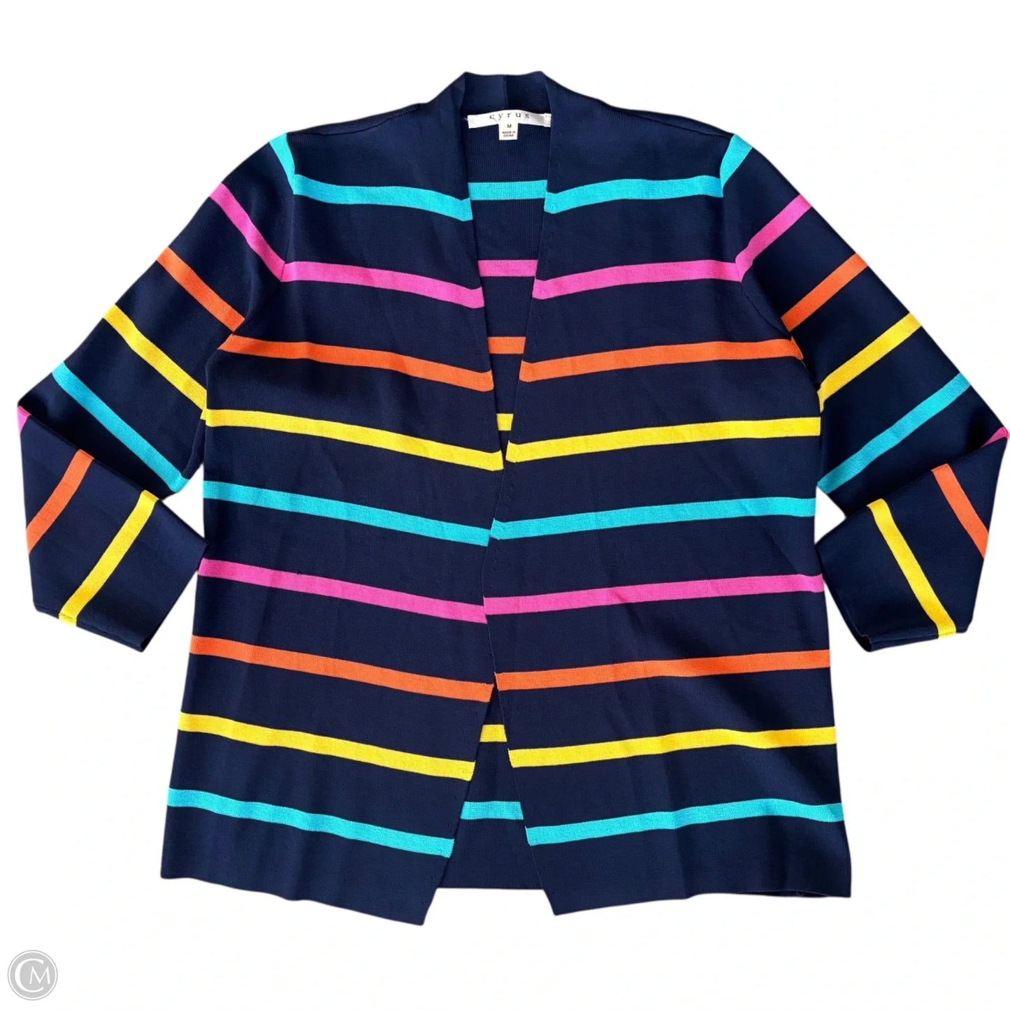 Cardigan By Cyrus Knits In Striped Pattern, Size: M