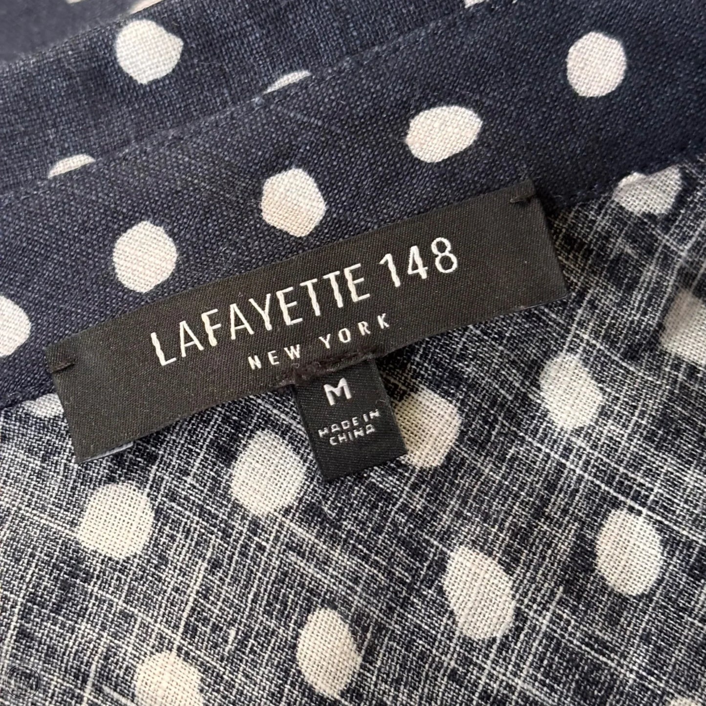Top Long Sleeve Designer By Lafayette 148 In Polkadot Pattern, Size: M