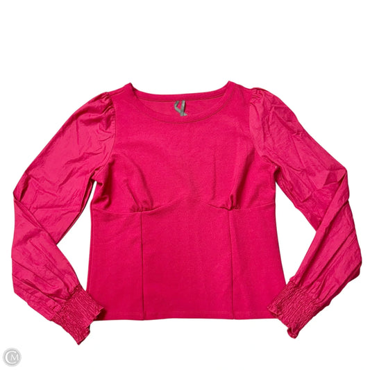 Top Long Sleeve By Anthropologie In Pink, Size: M