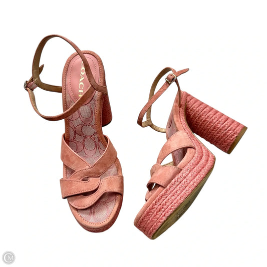 Sandals Designer By Coach In Pink, Size: 9.5
